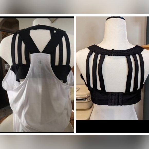 LANE Bryant sports bra Livi Active strappy blue & black molded cups 42 C - Picture 6 of 7